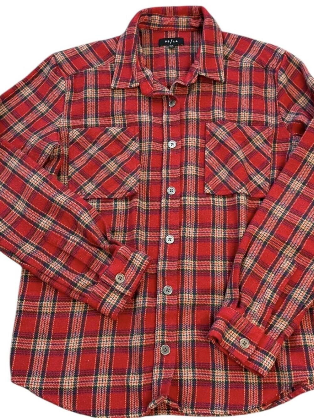 PS/LA Red Plaid Button-Up Flannel XS/S – Soft Winter Layer